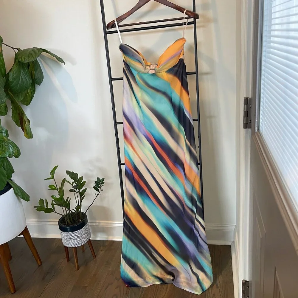 NWT RUNAWAY THE LABEL VELZY STRAPLESS DRESS - AINSLEY PRINT - Picture 11 of 12